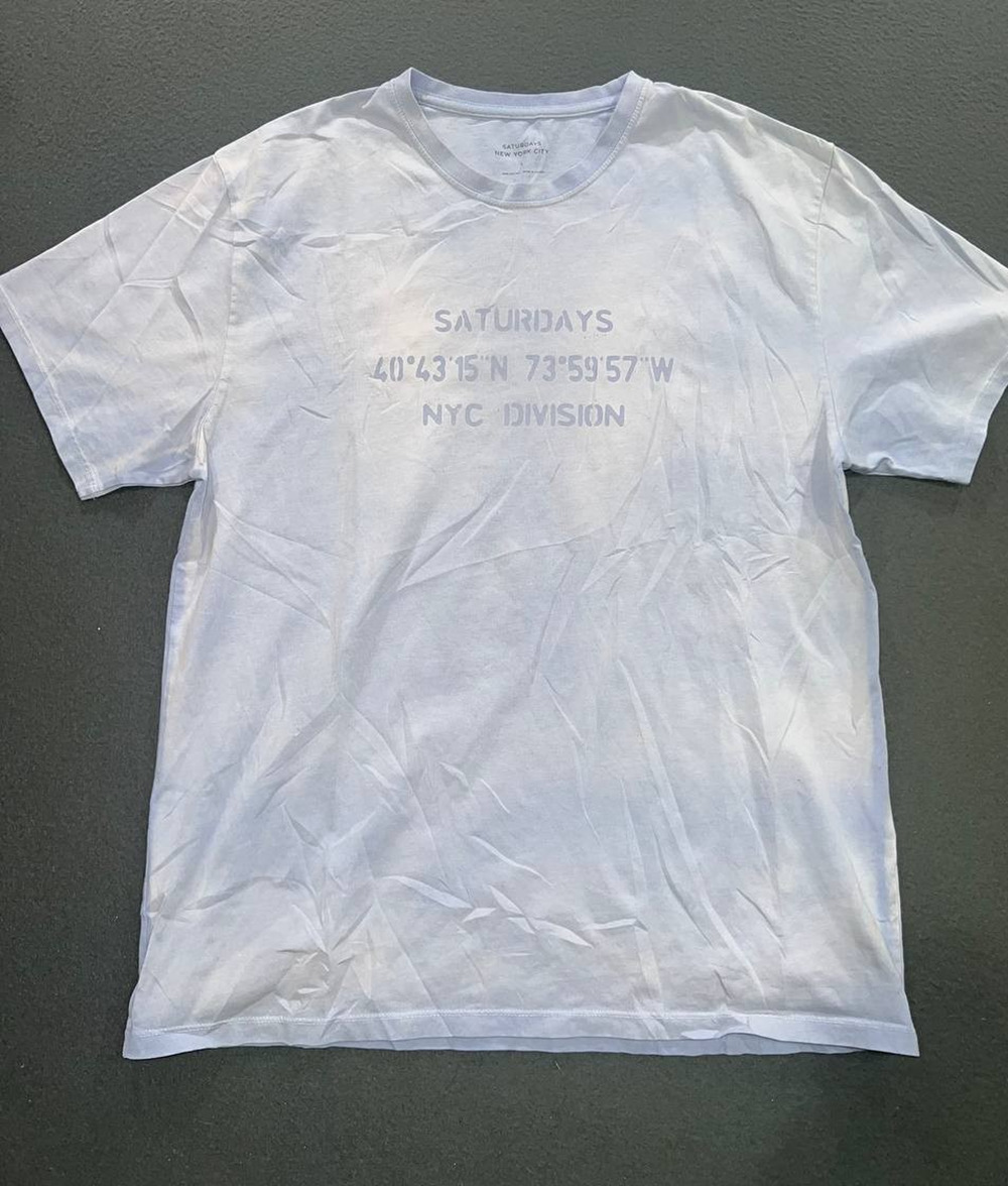 Saturdays NYC Logo T-Shirt Y2K cotton crew neck Size Large Casual Large A009411